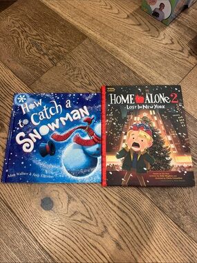 How to Catch a Snowman + Home Alone 2 Picture Books - Blue & Black Covers